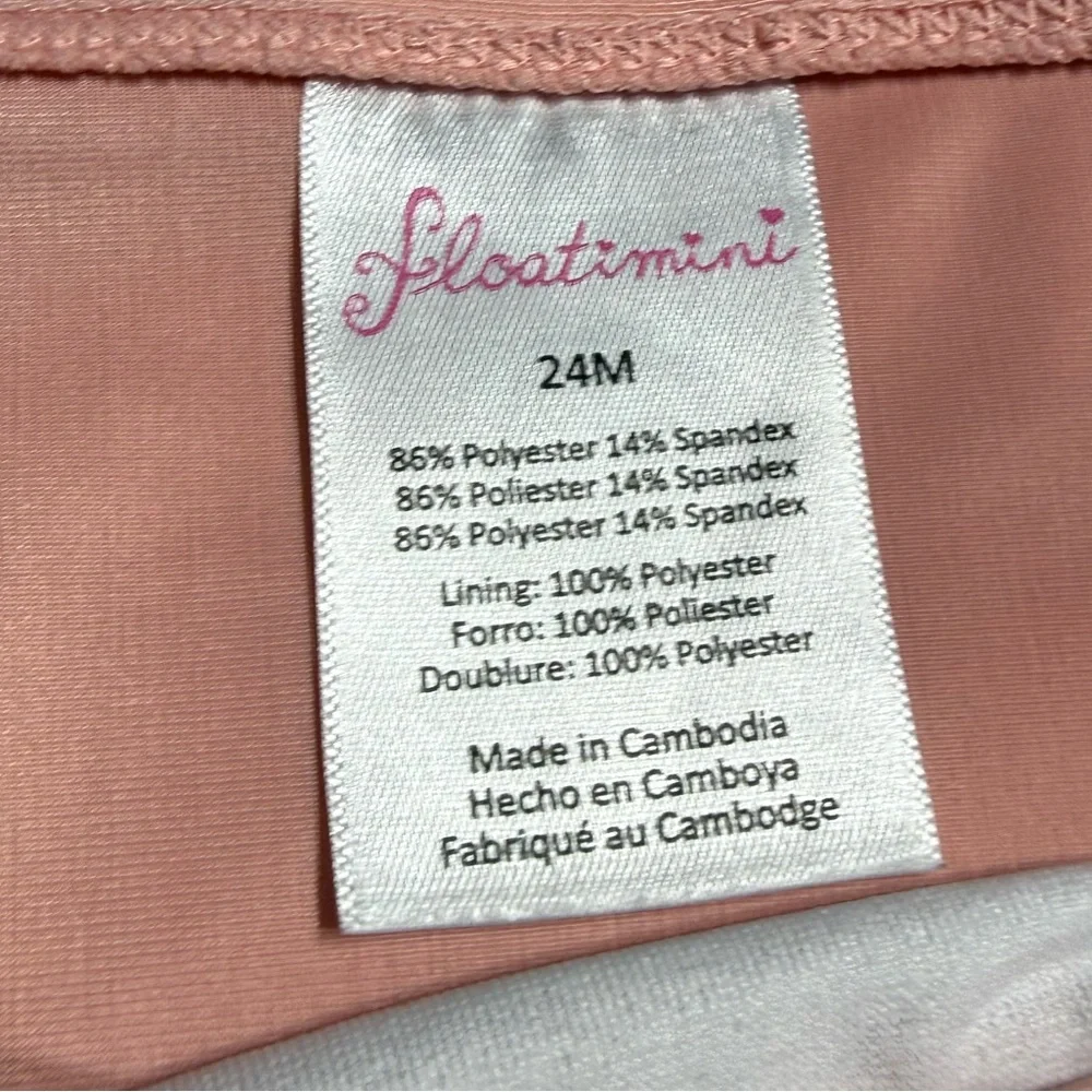 Floatimini Peach Baby Toddler Girl Swimsuit Set Size 24 Months